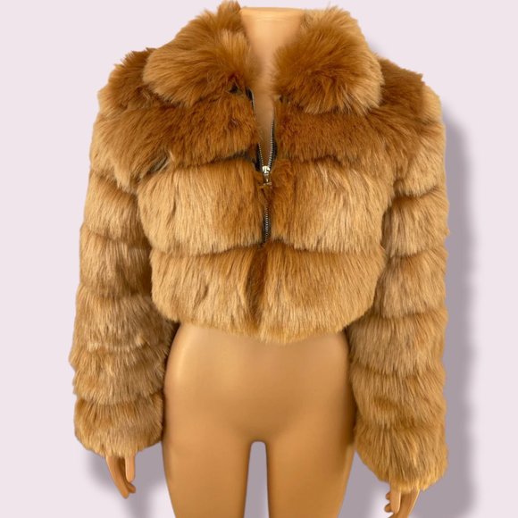 Jackets & Blazers - Crop Fur Jacket